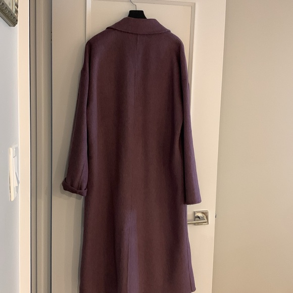 New Free People Light Wool Plum Coat sz L - Picture 4 of 7